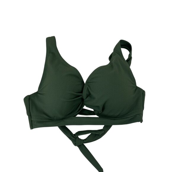 Shade & Shore Womens Green Bikini Top Push-Up Swimwear Size 34DD Back Strappy - Picture 14 of 14